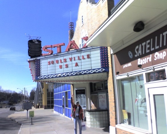 Gebippe at Stax front door, in Otis' footsteps