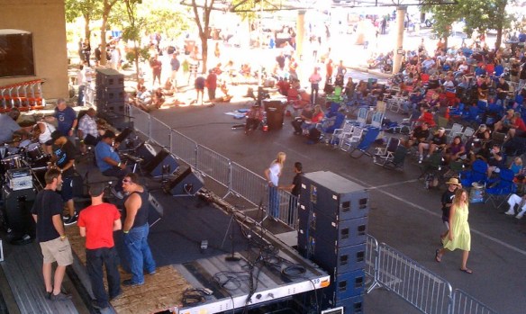 Setting up for the Slide Brothers